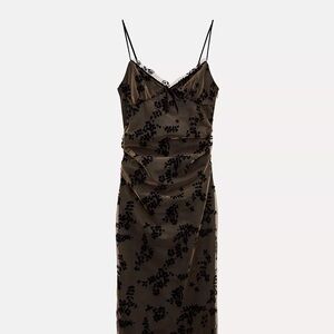 Zara Black Floral Slip Dress